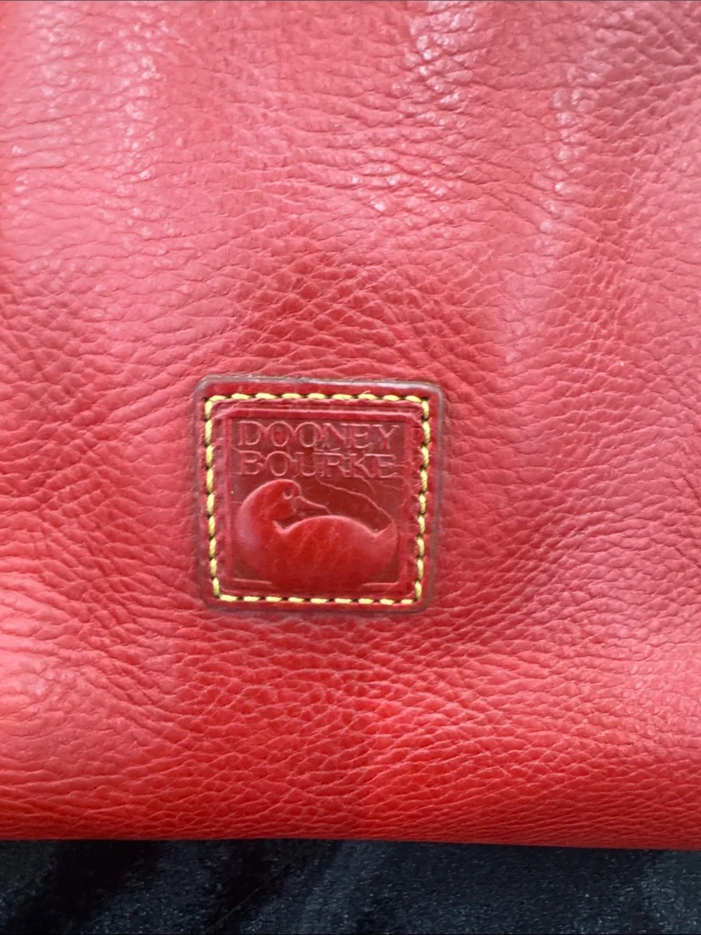 Dooney & Bourke Red Large Florentine Leather Satchel with Gold Hardware